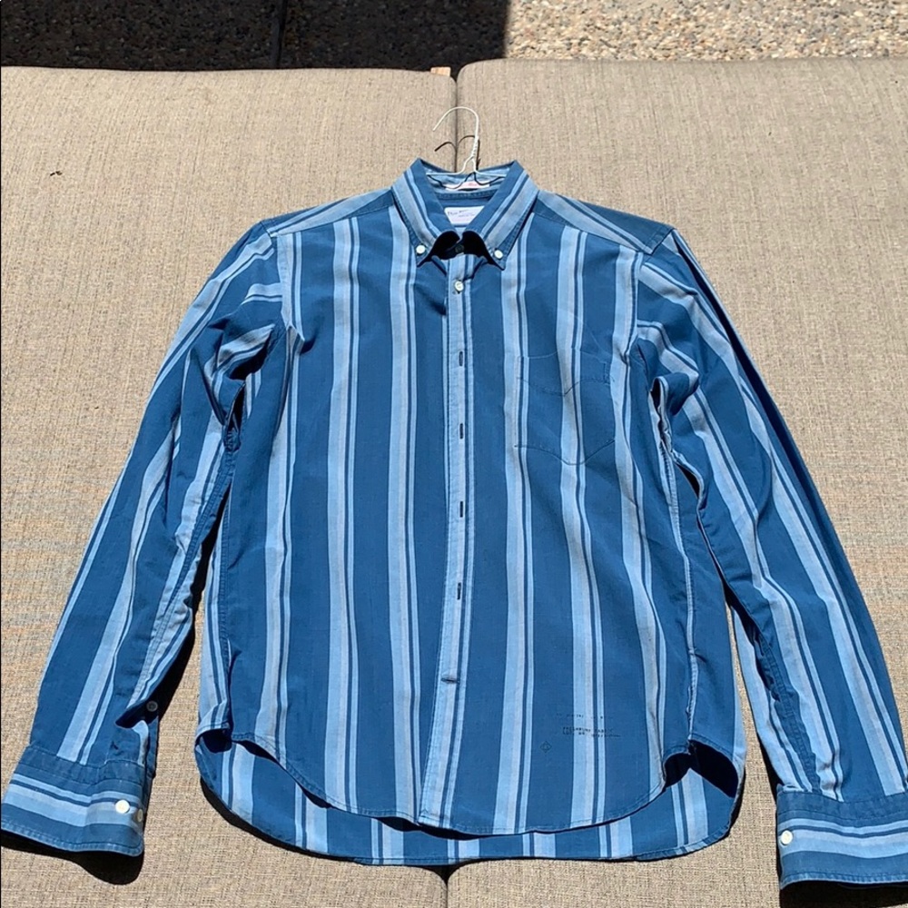 Gant Rugger indigo-dyed Madras striped blue oxford